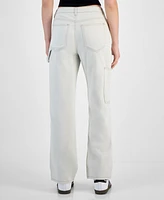 Vanilla Star Juniors' Contrast Stitched High-Rise Cargo Pants