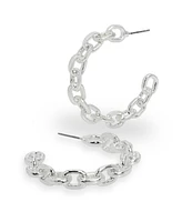 Robert Lee Morris Soho Silver Chain Hoop Earrings