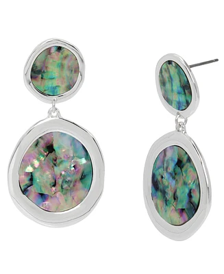 Robert Lee Morris Soho Abalone Round Double Drop Earrings