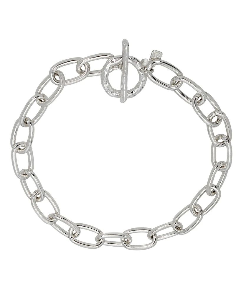 Robert Lee Morris Soho Silver Textured Chain Collar Necklace