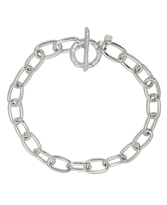 Robert Lee Morris Soho Silver Textured Chain Collar Necklace