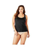 Comfort Choice Plus Lace-Trimmed Stretch Cotton Camisole