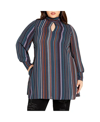 City Chic Plus Illusion Tunic Top