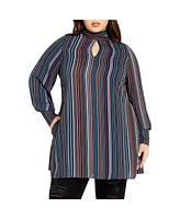 City Chic Plus Illusion Tunic Top