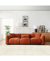 Simplie Fun Mid Century Modern Couch 3-Seater Sofa for Living Room, Bedroom. Orange