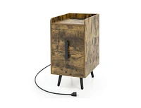 Slickblue Nightstand Side Tables with 2 Drawers and 2 Usb Ports