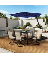 Mondawe 10 ft. Square Cantilever Outdoor Market Umbrella with 360-Degree Swivel Footrest