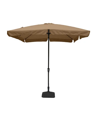 Mondawe 8 ft. x 10 ft. Skirted Canopy Outdoor Patio Square Market Umbrella With Base Stand Included