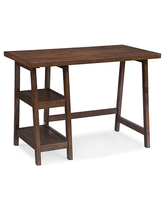 Simplie Fun Contemporary Wood Writing Desk with Storage
