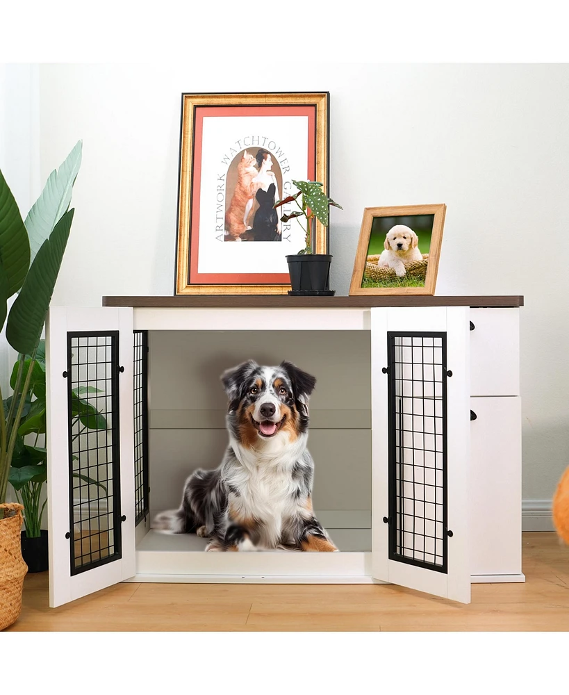 Simplie Fun Stylish Dog Crate Safe Haven & Storage Solution for Your Furry Friend