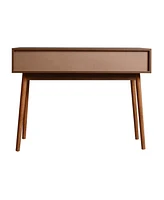 Simplie Fun Mid-Century Modern Writing Desk with Spacious Work Surface and Storage