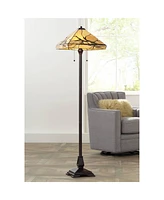 Robert Louis Tiffany Budding Branch Mission Rustic Tiffany Style Floor Lamp Standing 62" Tall Bronze Metal Hand