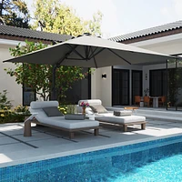 Mondawe 156"W x 120"D Rectangular 360 Degree Rotation Cantilever Umbrella w/ Weight Base Included