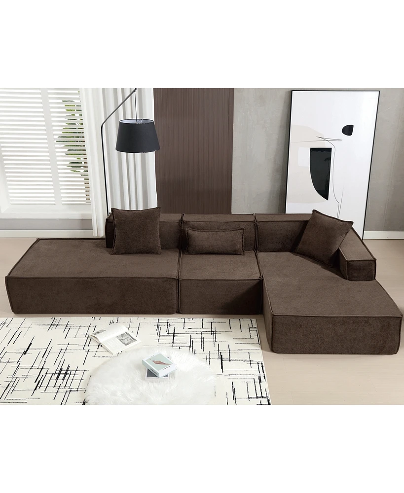 Simplie Fun Modern Sectional Sofa, Customizable L-Shape, No Assembly Required