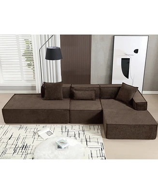 Streamdale Furniture Modern Sectional Sofa, Customizable L-Shape, No Assembly Required