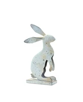 Slickblue Weathered Iron Standing Rabbit Decor With Distressed Finish (Set of 2)