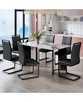 Simplie Fun 7-Piece Dining Table and Chair Set for Home or Office