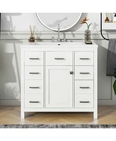 Streamdale Furniture 36" Modern Bathroom Vanity with Multifunctional Storage