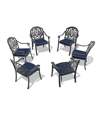 Streamdale Furniture Elegant Black Aluminum Armchair with Cushions