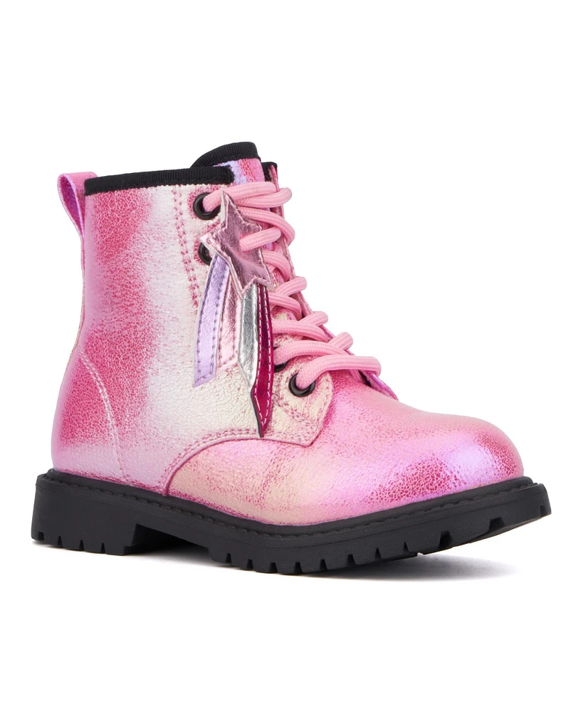 Olivia Miller Big Girls Crystal Sky Combat Boots