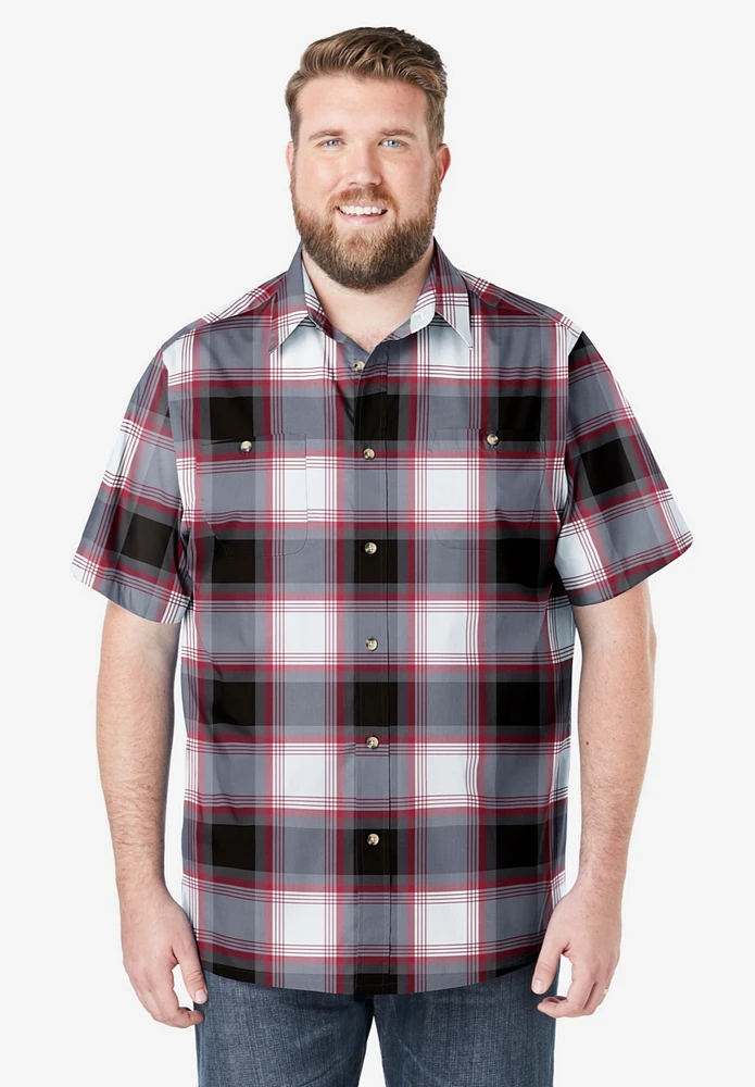 KingSize Big & Tall Check Short-Sleeve Sport Shirt