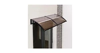 Slickblue 80" x 40" OutdoorWindow Awning Door Polycarbonate Canopy-Brown