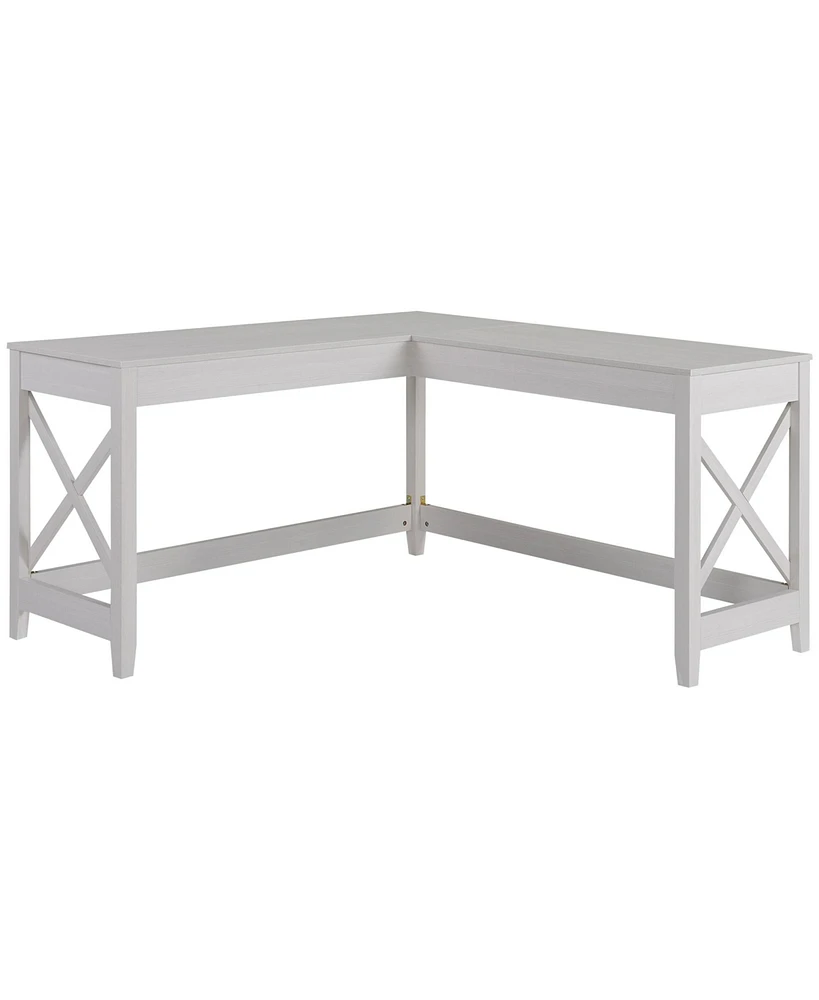 Homcom 57" Home Office L Shaped Corner Writing Desk Table Workstation, White