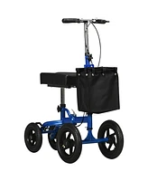 Homcom Knee Scooter with Basket, Knee Walker Mobility Scooter, Blue