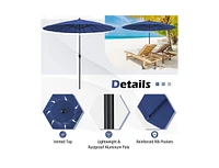 Slickblue 9 Feet Round Patio Umbrella with 18 Fiberglass Ribs