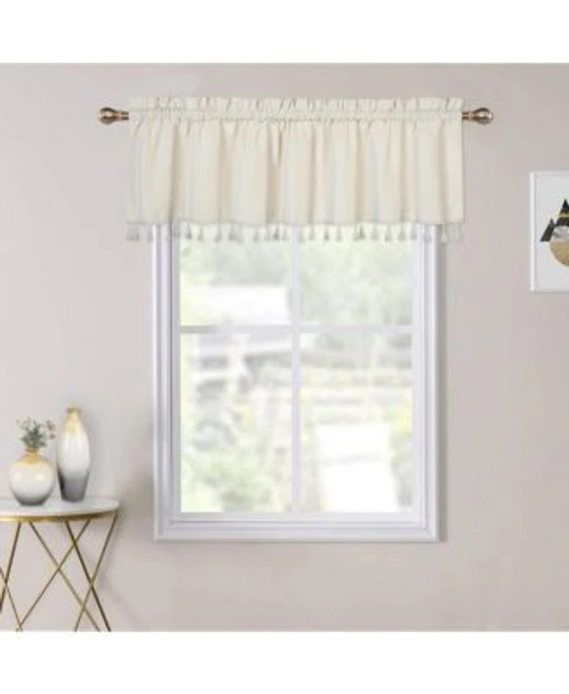 Caromio Tassels Velvet Kitchen Window Valance Curtain 52 X 15