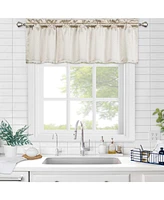 Caromio Jacquard Textured Room Darkening Blackout Kitchen Valance Curtain, 52" x 15"