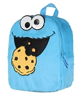 Sesame Street Plush Cookie Monster Smile Face 12 Inch Backpack For Daily Use