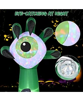 Yescom 6FT Halloween Inflatables Outdoor Decoration,Blowup Yard Monster Hand Eyeball Led Lights 2024