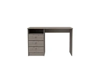 Fm Furniture Naples Computer Desk with Three Drawers and Open Storage Cabinet