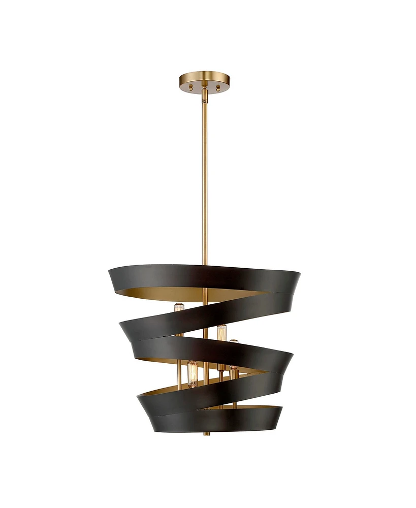 Trade Winds Lighting Trade Winds Ribbon 4-Light Pendant Light in Matte Black