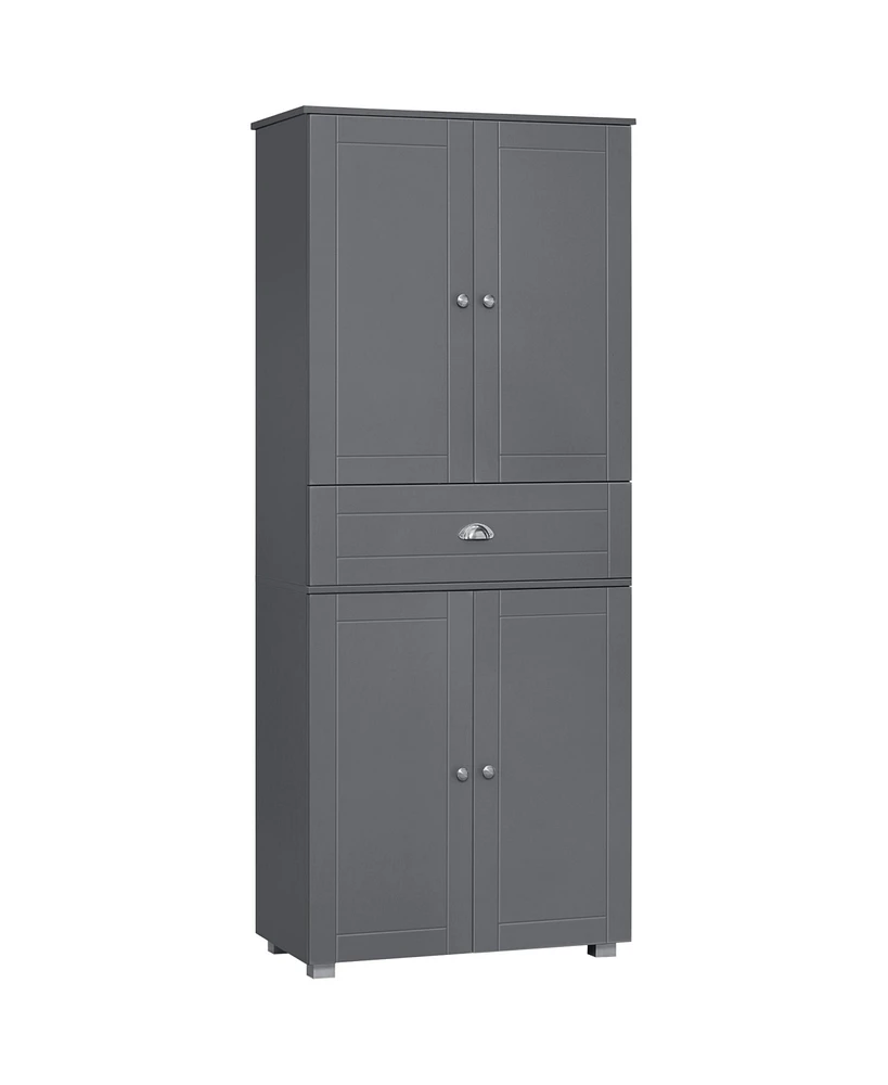 Homcom 71" Freestanding Kitchen Pantry Cabinet with 2 Large Double Door Cabinets