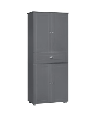 Homcom 71" Freesding Kitchen Pantry Cabinet with 2 Large Double Door Cabinets