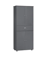 Homcom 71" Freestanding Kitchen Pantry Cabinet with 2 Large Double Door Cabinets