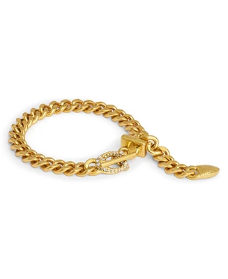 Coach Women's Faux Stone Signature C Buckle Curb Chain Bracelet