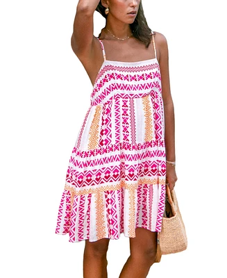 Cupshe Women's Geo Print Cami Mini Beach Dress