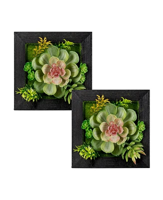 Slickblue Set of 6 Hanging Succulent Wall Decor Pieces-Realistic Plastic Plants for Stylish Indoor and Outdoor Spaces