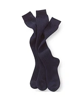 Lands' End Girls Solid Cable Knee Socks (3-pack)