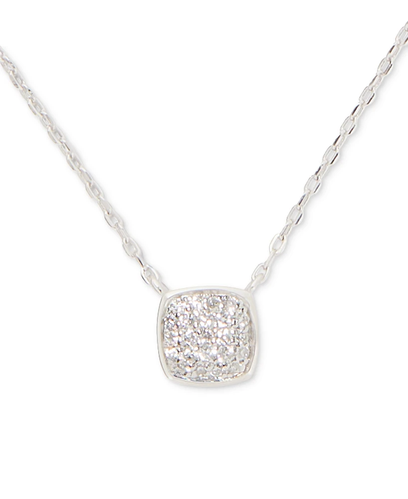 Kate Spade New York Time To Shine Sterling Silver Pave Diamond Accent Pendant Necklace, 16" + 3" extender