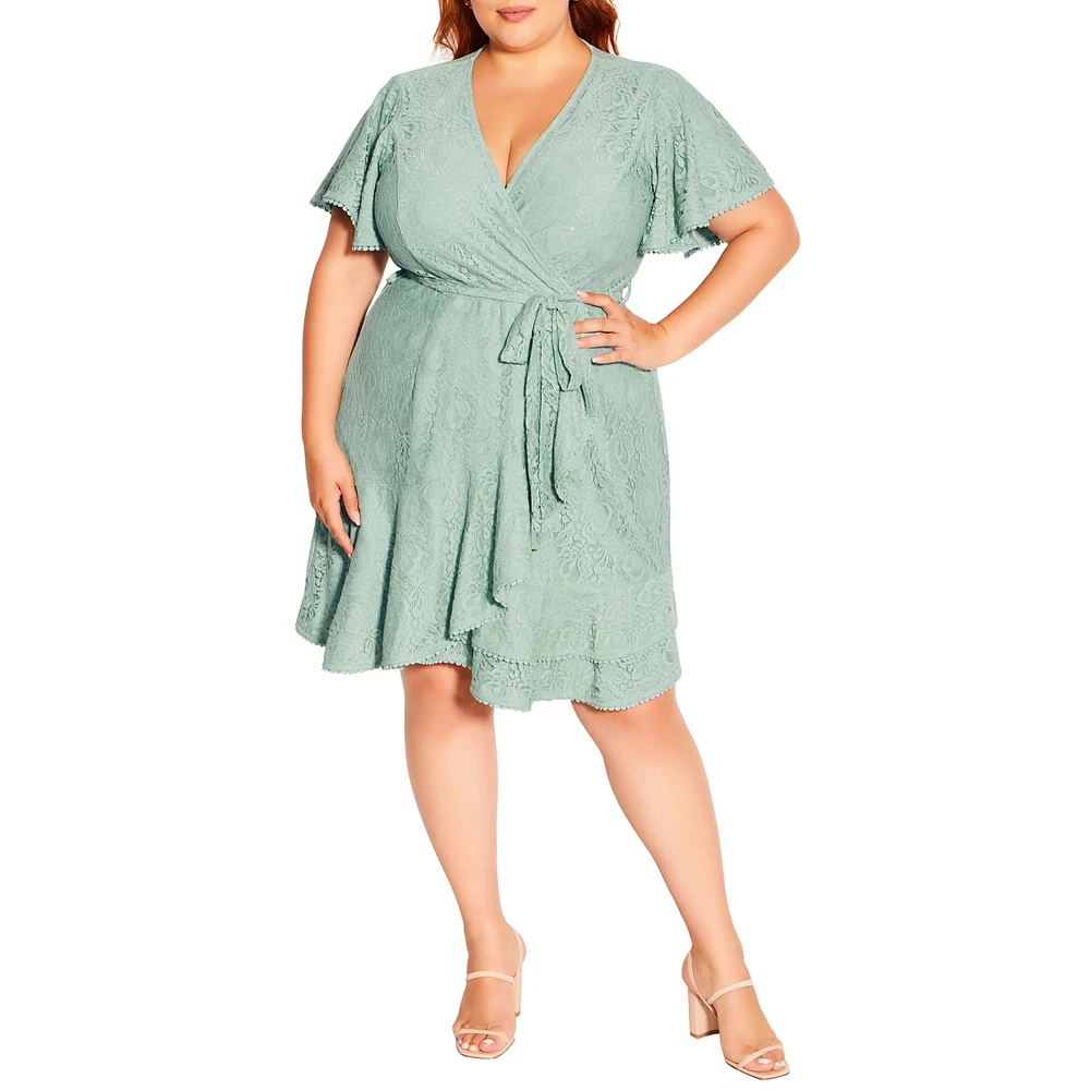 City Chic Plus Size Sweet Love Lace Mini Dress