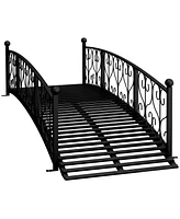 Streamdale Furniture Elegant Antique-Style Metal Garden Bridge with Safe Handrails