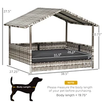 Streamdale Furniture Cozy Rattan Outdoor Dog Bed with Canopy Durability, Comfort, and Style