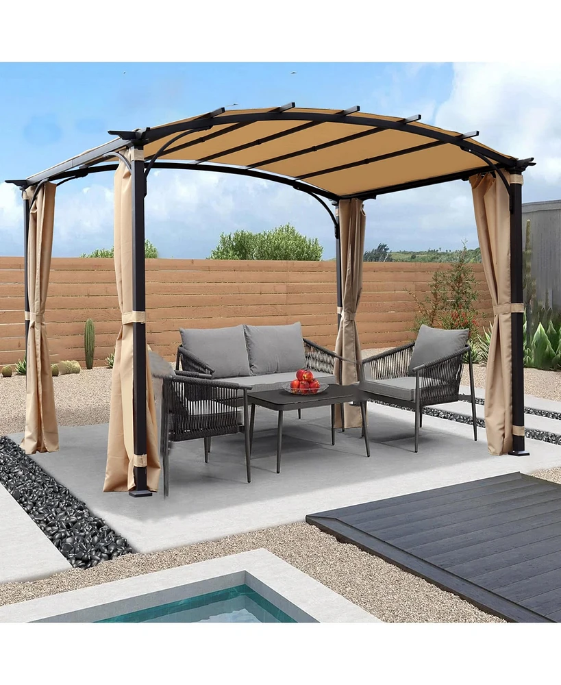 Streamdale Furniture Outdoor Polyester Gazebo with Adjustable Canopy and Sturdy Steel Frame for Shade