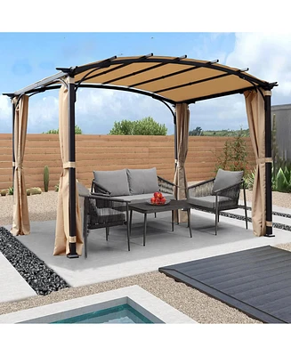 Simplie Fun Outdoor Polyester Gazebo with Adjustable Canopy and Sturdy Steel Frame for Shade