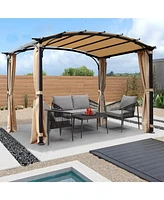 Streamdale Furniture Outdoor Polyester Gazebo with Adjustable Canopy and Sturdy Steel Frame for Shade