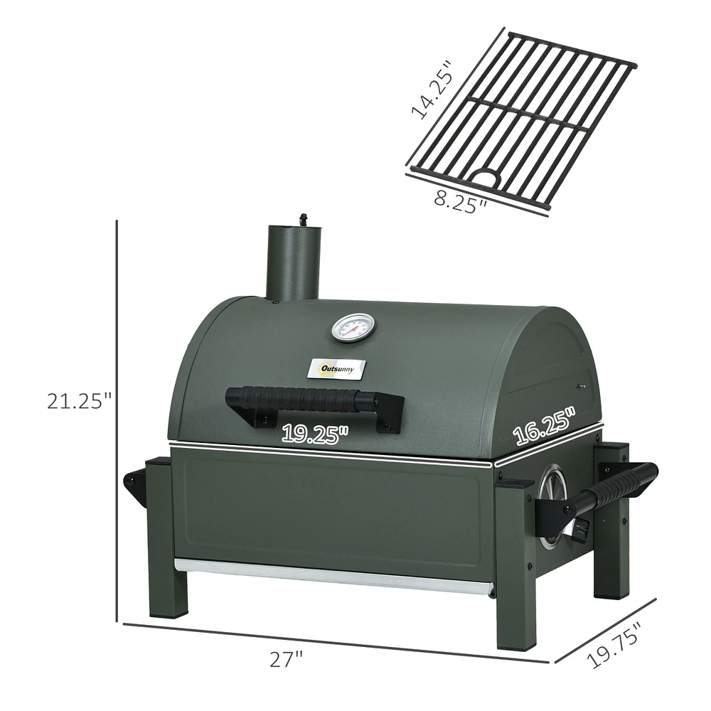 Streamdale Furniture 2-in-1 Portable Tabletop Charcoal Bbq Grill for Indoor and Outdoor Use